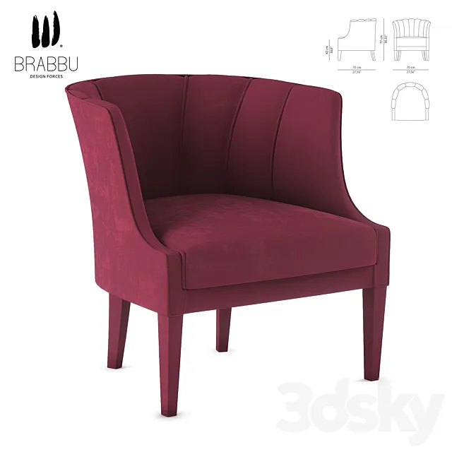 BEGONIA ARMCHAIR by BRABBU 3D Model