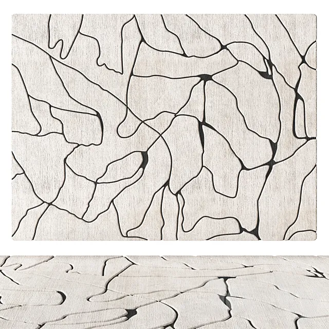 Beige base carpet with black lines 3D Model