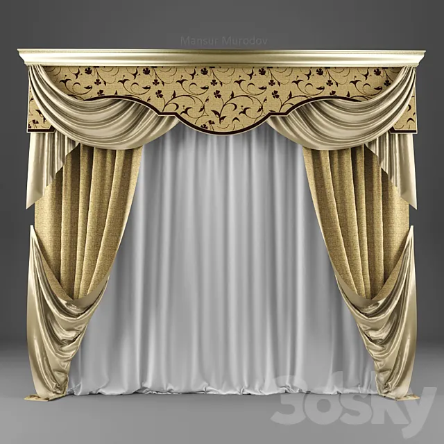 Beige classic blinds 3D Model