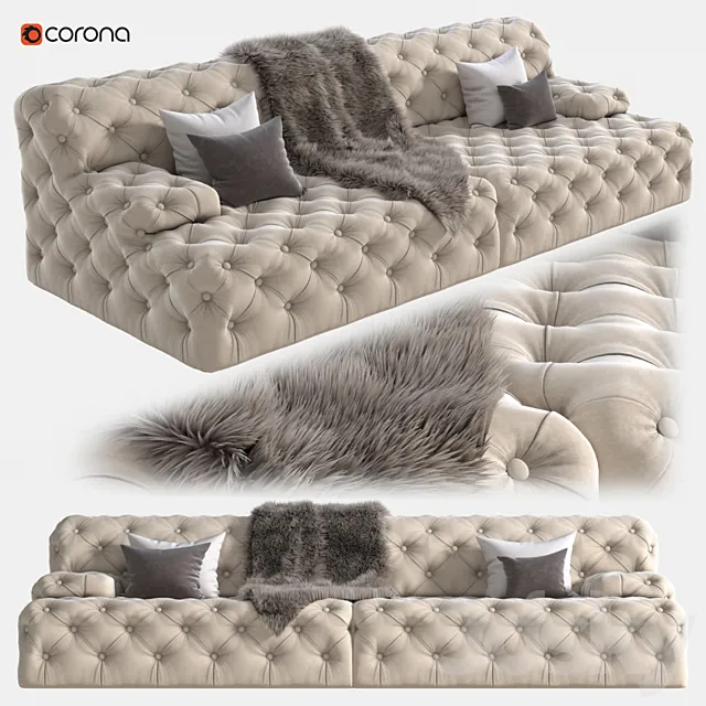 Beige sofa 3D Model