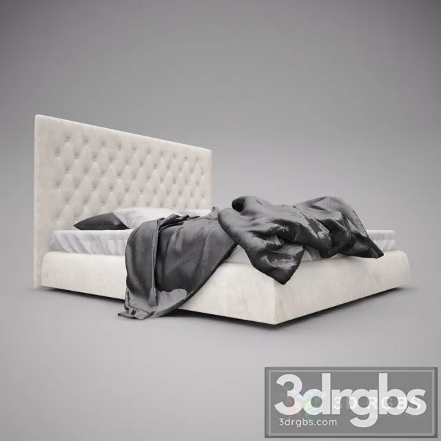 Beige Tufted Bedroom 3D Model Download