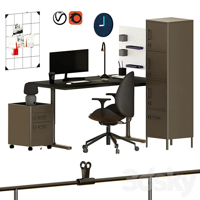BEKANT Corner desk set 2 3DModel