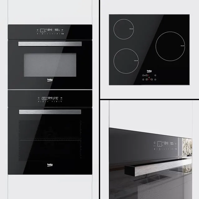 Beko – oven BQM24400 compact oven BQW14400 and hob HQI63400AT 3D Model