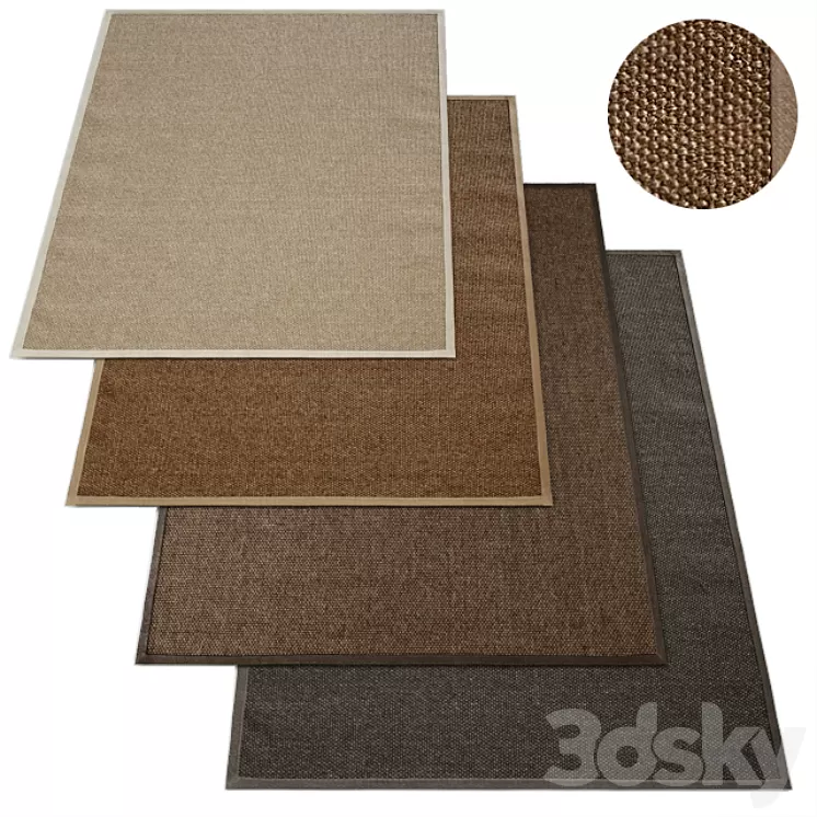 Belgian Basket Weave Sisal Rug RH Collection 3D Model