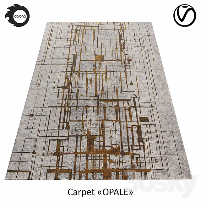 Belgian viscose carpet “OPALE” 3D Model Belgian viscose carpet “OPALE” 3D Model