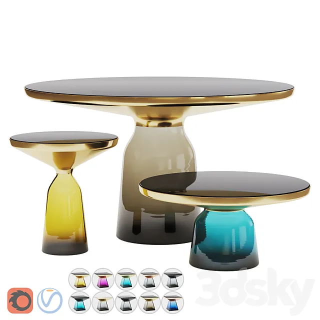 Bell tables set 3D Model