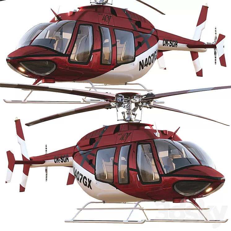 Bell407 3D Model Free Download