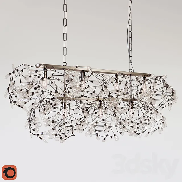 BELLA CRYSTAL RECTANGULAR CHANDELIER 3D Model BELLA CRYSTAL RECTANGULAR CHANDELIER 3D Model
