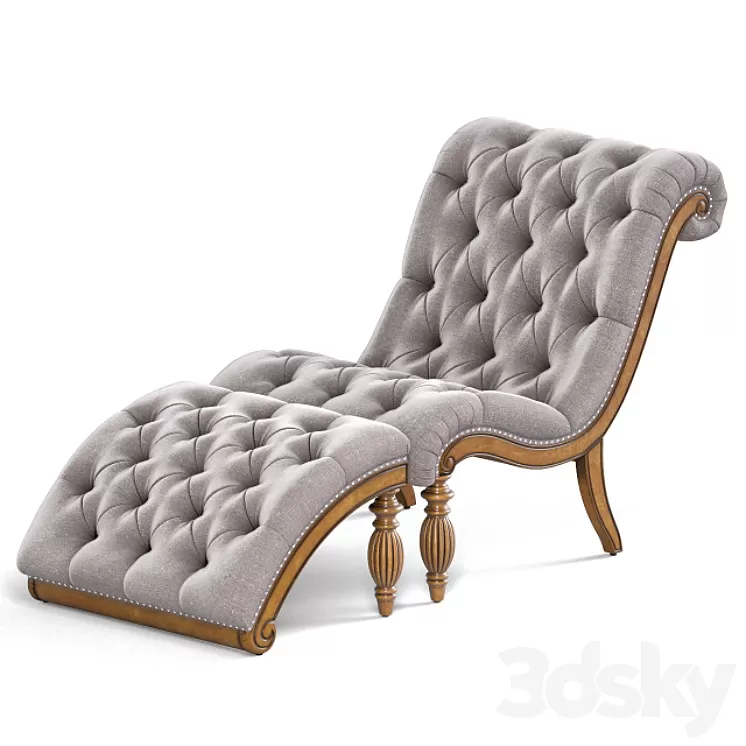 Bellagio Classic Tufted Chaise Lounge 3D Model