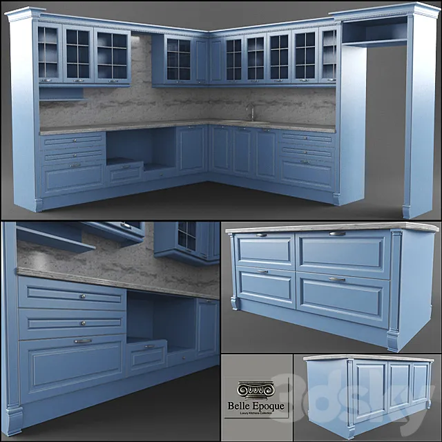 Belle-Epoque + Kitchen Island 3D Model