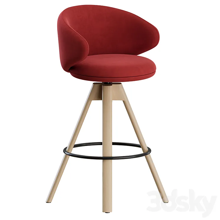 Belle ST-4WL Stool by Arrmet 3D Model Free Download