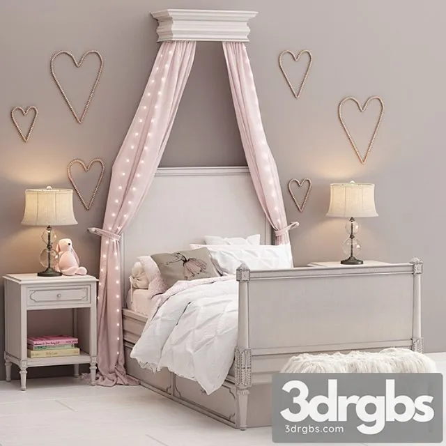 Bellina Bedroom Set Restoration Hardware Baby and Child 3D Model Download