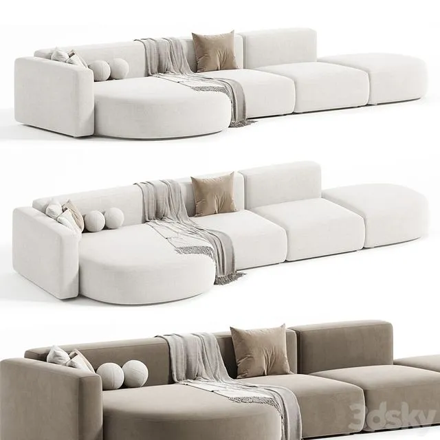 Belt modular Sofa 3D Model Belt modular Sofa 3D Model