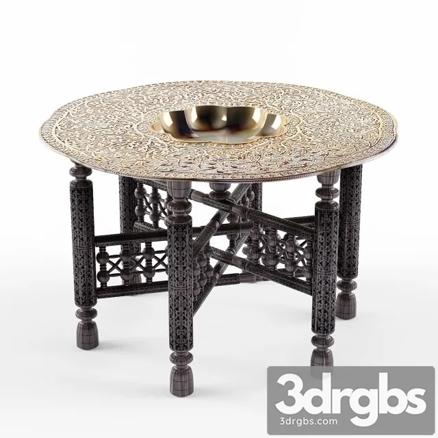 Benares Brass Tray Table 3D Model Download