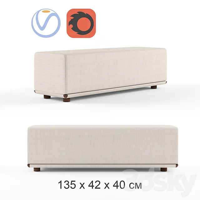 Bench ADAM Giorgetti 3D Model Bench ADAM Giorgetti 3D Model