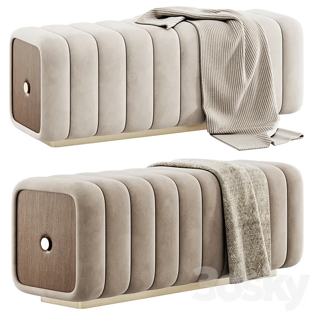 Bench and pouf Minelli by Essential 3D Model