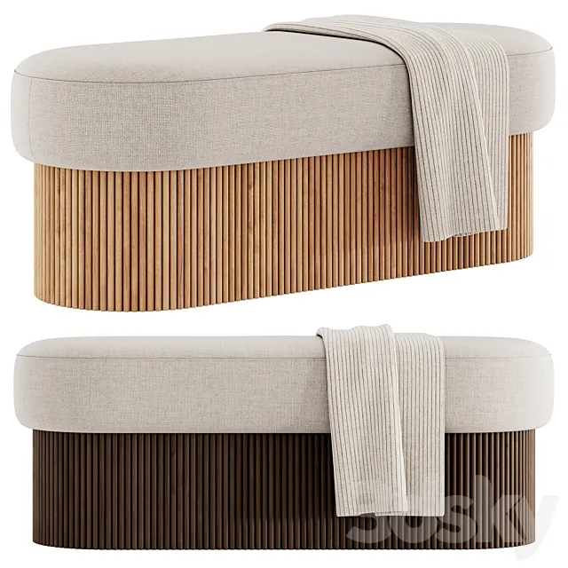 Bench and pouf Nala By Westwing Collection 3D Model