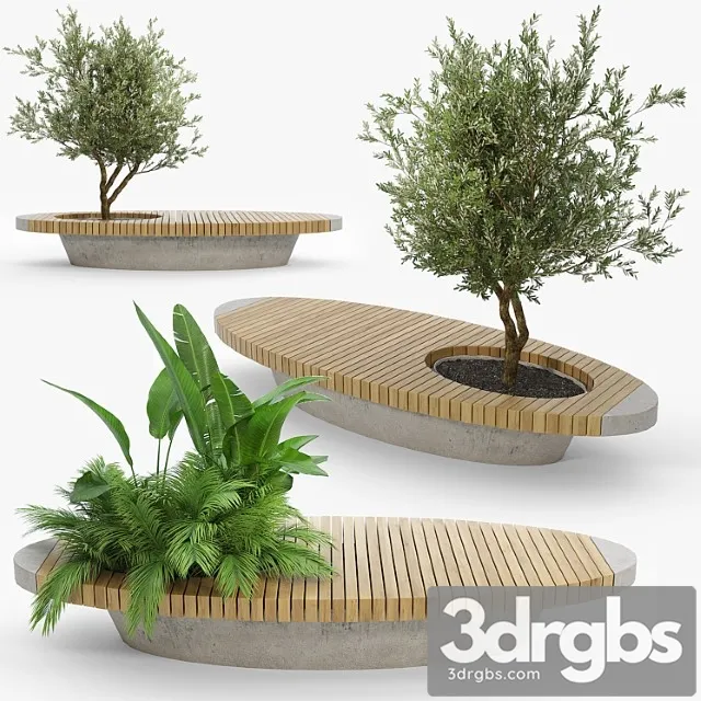 Bench Flowerbed 3D Model Download Bench Flowerbed 3D Model Download