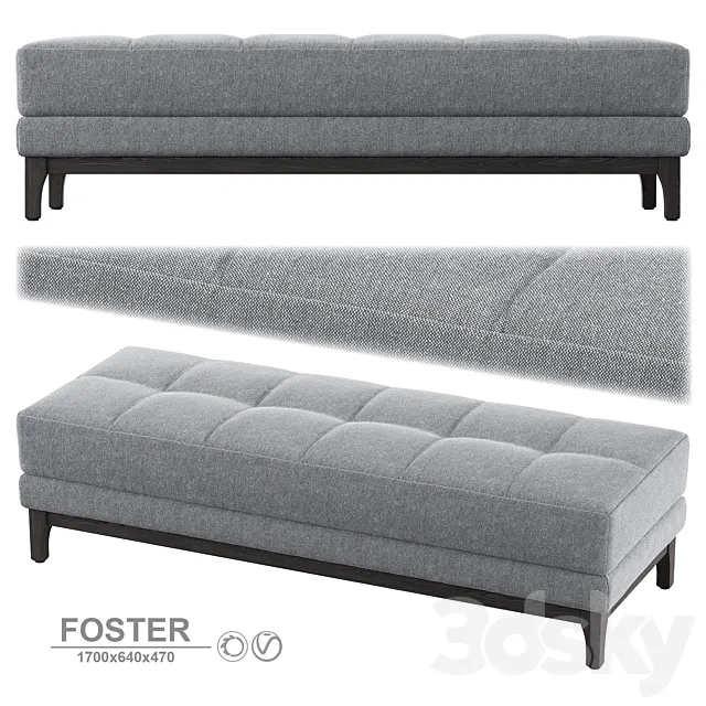 Bench Foster (1720mm) 3D Model Bench Foster (1720mm) 3D Model