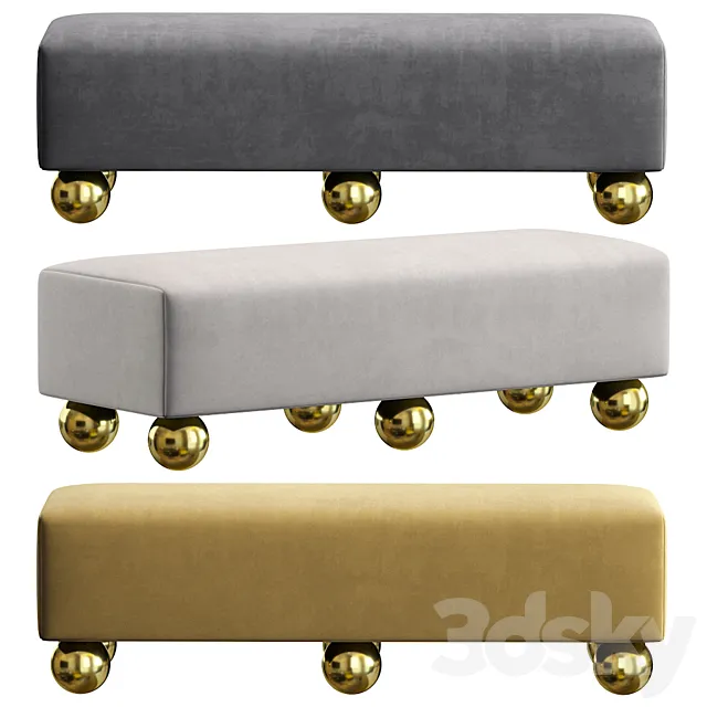 Bench GLEN by Cazarina Interiors 3 Colors Version 3DModel Bench GLEN by Cazarina Interiors 3 Colors Version 3DModel