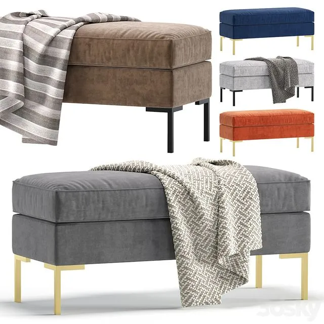 Bench Kona 5 Colors Version 3D Model Bench Kona 5 Colors Version 3D Model