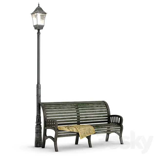 Bench. Lamp 3DModel Bench. Lamp 3DModel