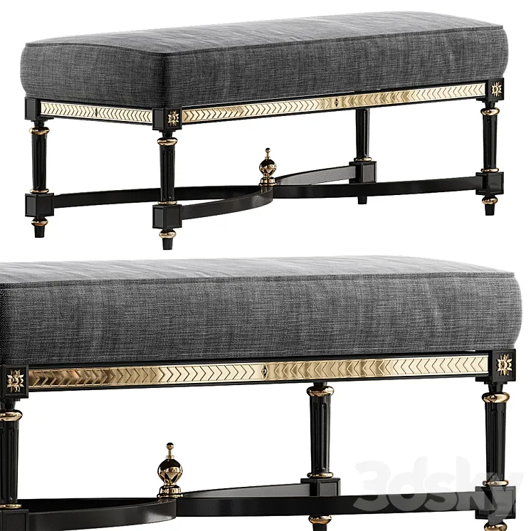 Bench – Monarch Corbett Upholstered by Century 3D Model Free Download