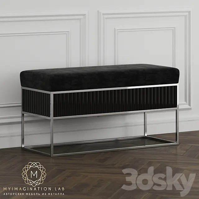 Bench My Imagination Bucket Black 3D Model