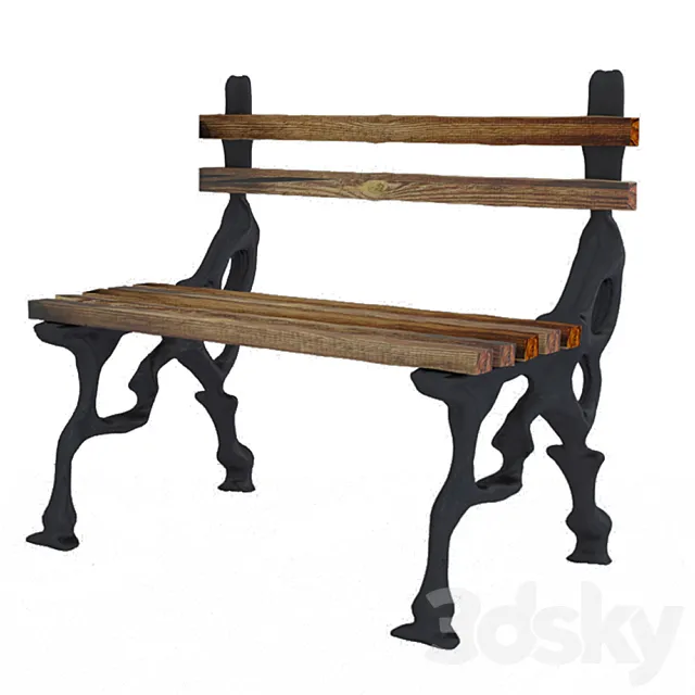 Bench old 3D Model Bench old 3D Model
