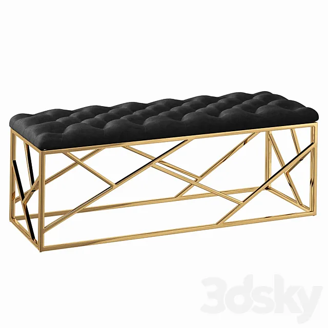 Bench Serene Furnishing Gold Top Loft Concept 3D Model Bench Serene Furnishing Gold Top Loft Concept 3D Model