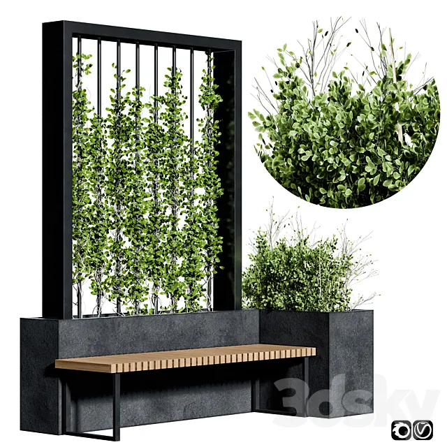 Bench set 02 3D Model Bench set 02 3D Model