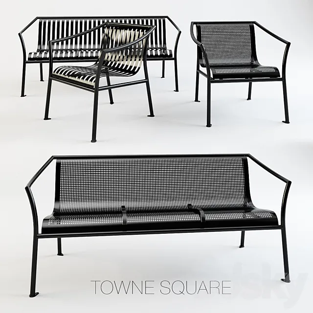 Bench Towne Square 3D Model Bench Towne Square 3D Model