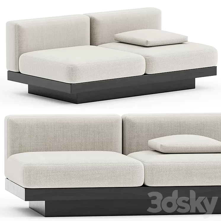 BENCH TWO SEATER BONE – BLACK INDOOR RUDOLPH 3D Model Free Download