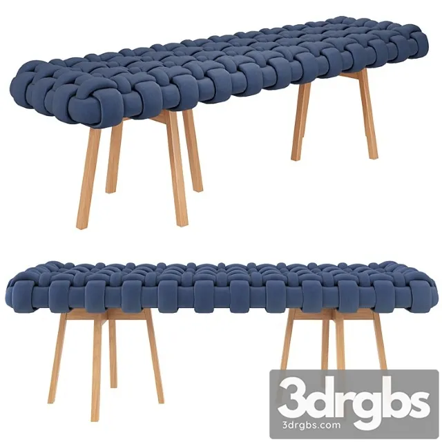 Bench wicker long size humberto da mata 2 3D Model Download