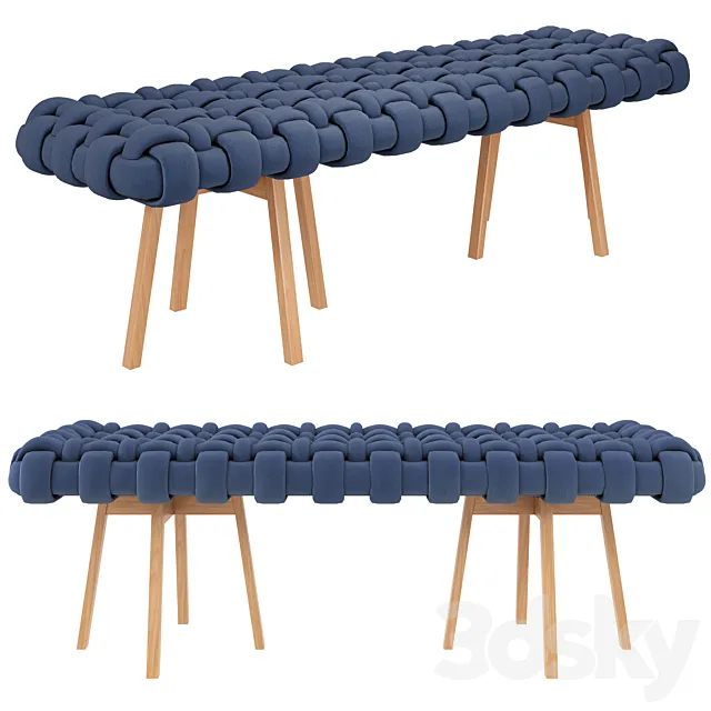 Bench wicker Long Size humberto da mata 3D Model Bench wicker Long Size humberto da mata 3D Model