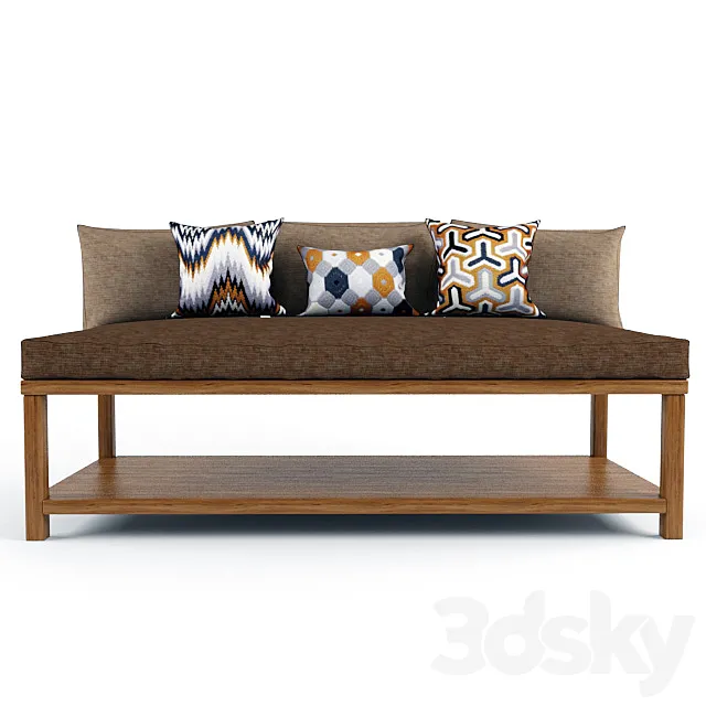 Bench with cushions 3DModel Bench with cushions 3DModel