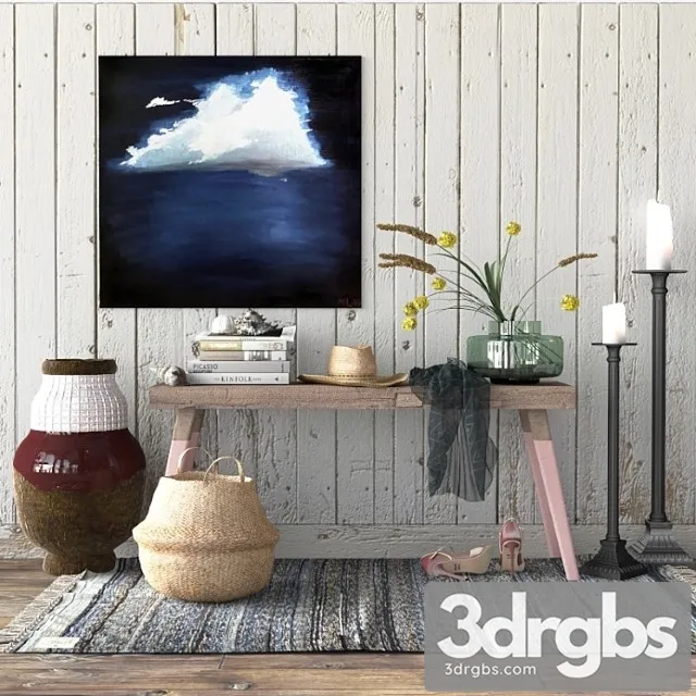 Bench With Decor 3D Model Download Bench With Decor 3D Model Download