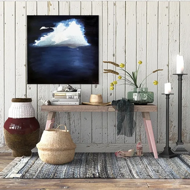 Bench with decor 3D Model