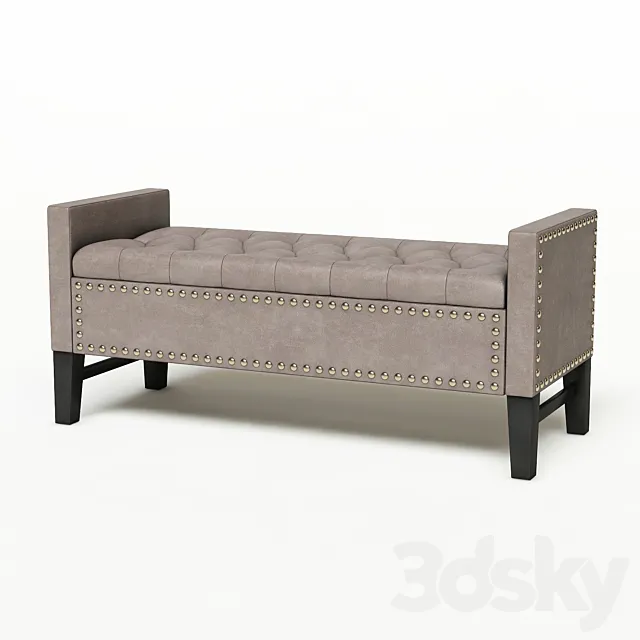 Bench with drawer beige GARDA DECOR Alice BG 3D Model Bench with drawer beige GARDA DECOR Alice BG 3D Model