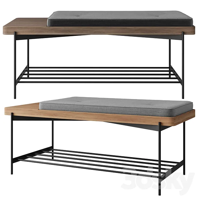 Bench with ledge EASY 3D Model Bench with ledge EASY 3D Model