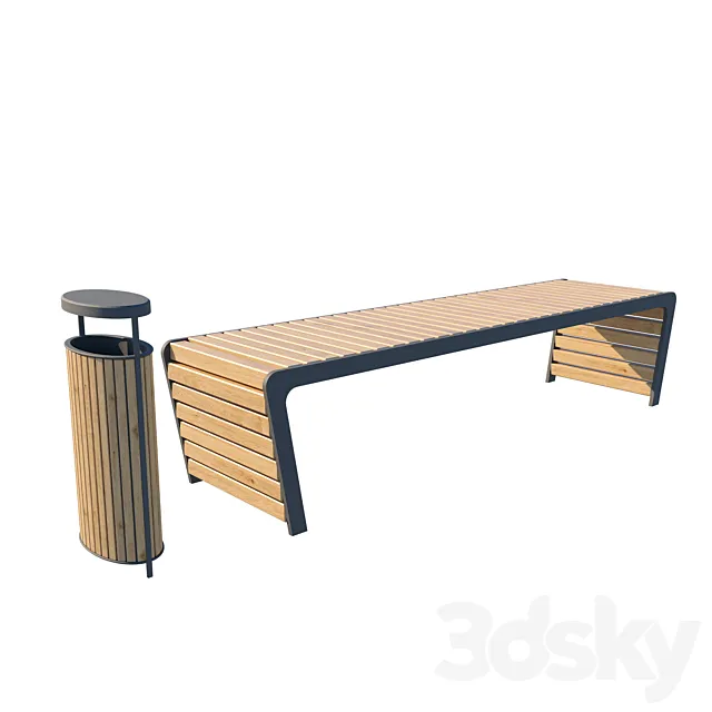 Bench with urn 3DModel Bench with urn 3DModel
