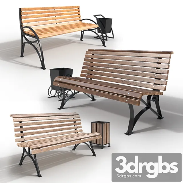 Benches and urns 3D Model Download Benches and urns 3D Model Download