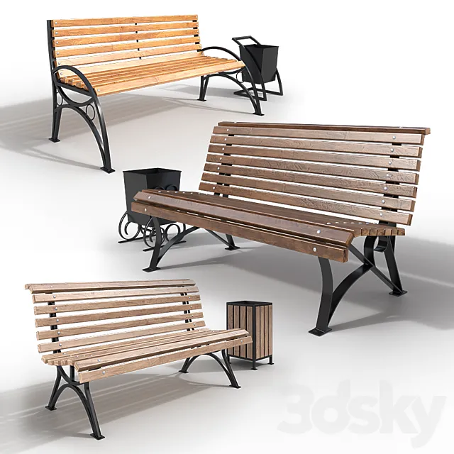benches and urns 3D Model benches and urns 3D Model