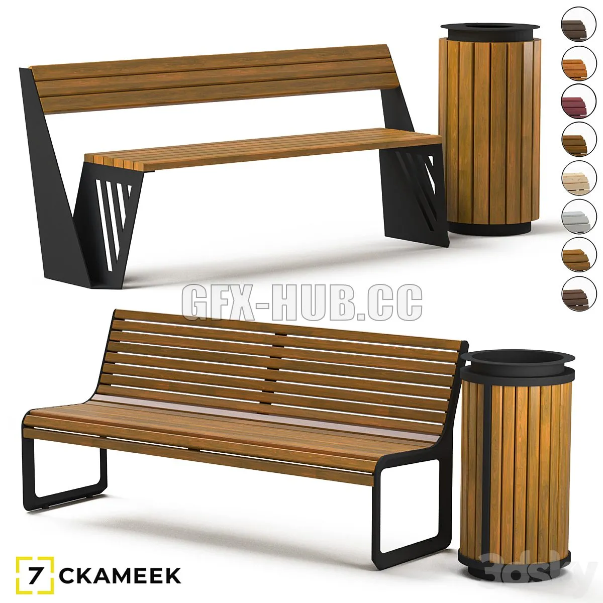 Benches Milan and Boulevard 3D Model Benches Milan and Boulevard 3D Model
