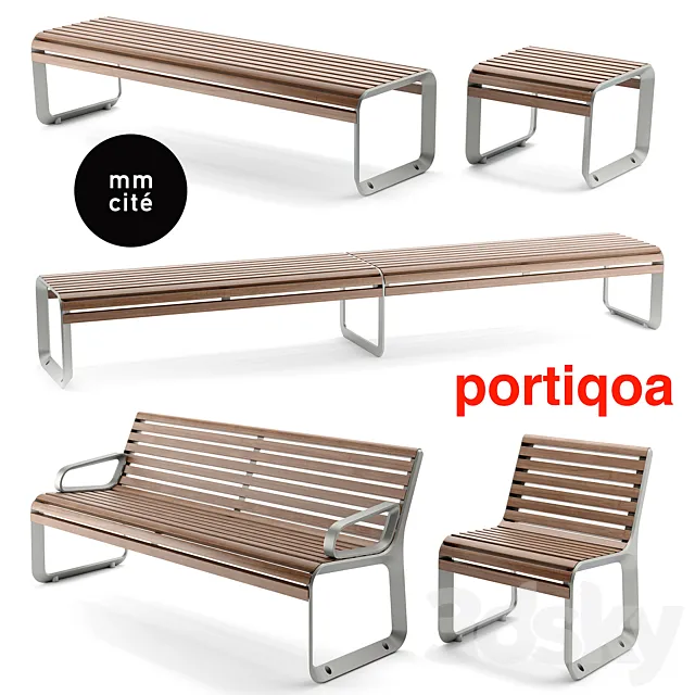 Benches mmcite portiqoa 3D Model Benches mmcite portiqoa 3D Model