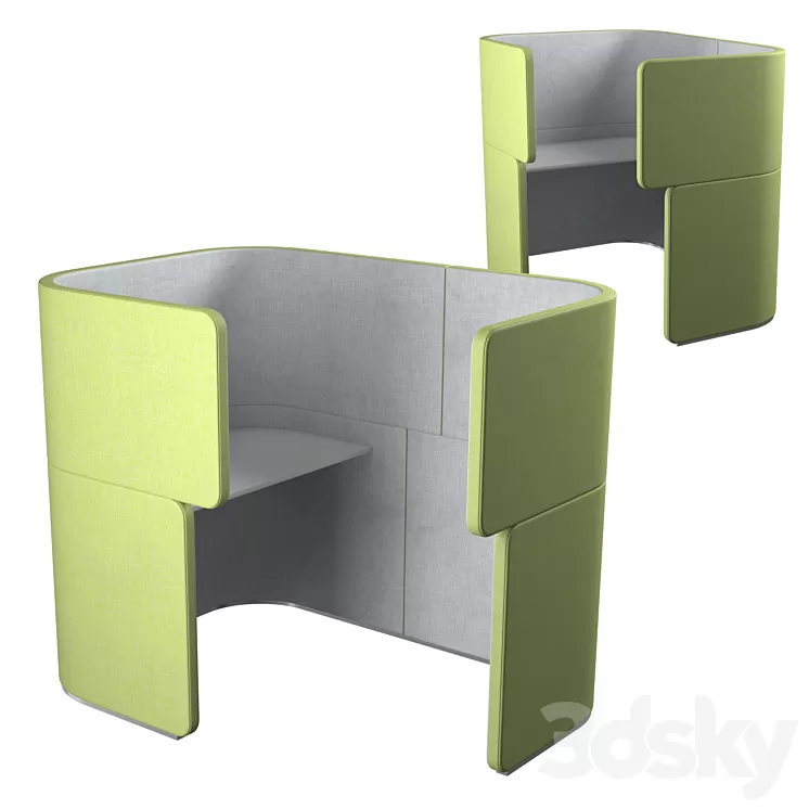 Bene DOCKLANDS Dock-In Bay (office partition) 3D Model Bene DOCKLANDS Dock-In Bay (office partition) 3D Model