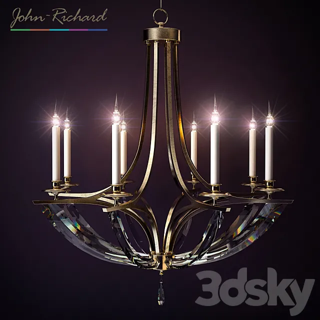 Bent Crystal Chandeliers 3D Model Bent Crystal Chandeliers 3D Model