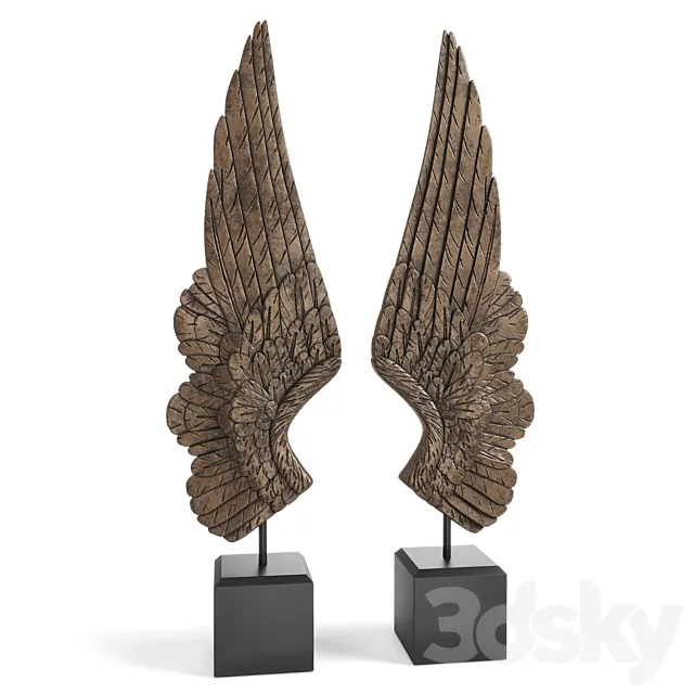 Bentley and Bo Pair of Large Angel Wings 3D Model Bentley and Bo Pair of Large Angel Wings 3D Model