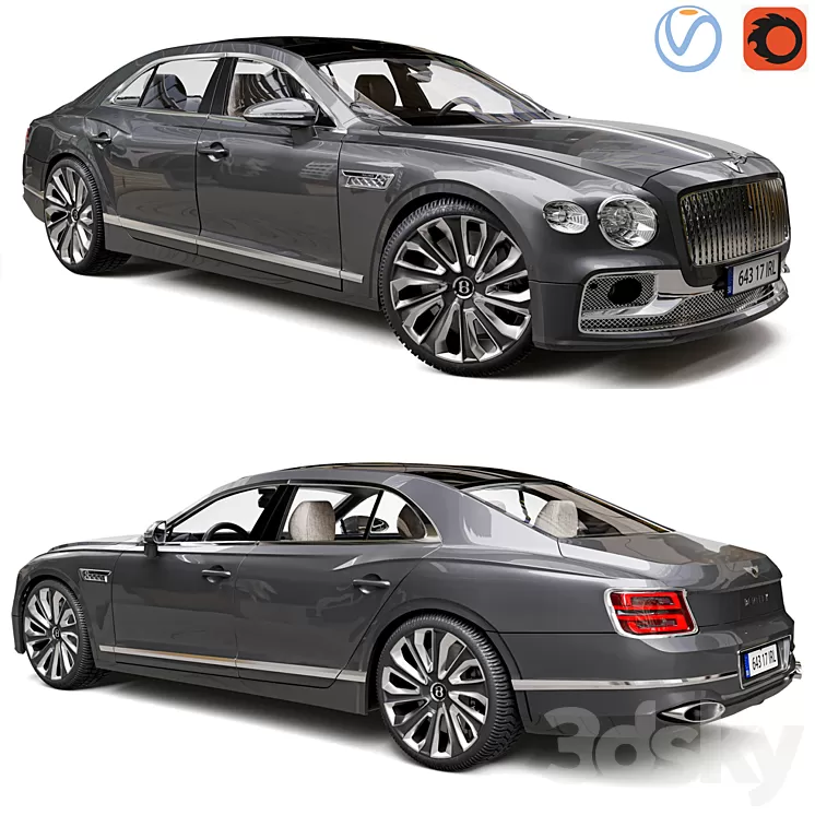 Bentley Flying Spur Mulliner 2022 3D Model Free Download