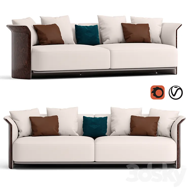 Bentley ramsey sofa 3D Model Free Download